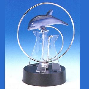 Rocking Dophin w/Ring Blue Ceramic Dolphin