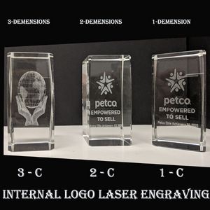 Crystal Block Internal 3d Logo Engraved. - Image 2