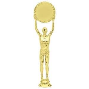 10" Gold Plastic Male Victory Trophy Figure - Holds 2" Inserts