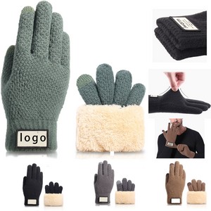 Knitted Winter Thick Fiber Gloves