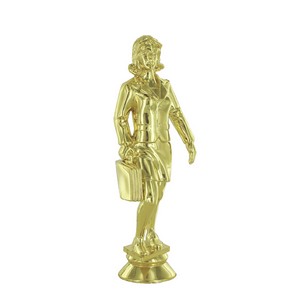 6" Gold Plastic Female Sales Person Figure