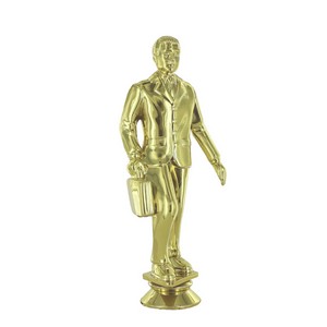 6" Gold Plastic Male Sales Person Figure
