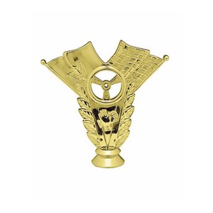 4 1/2" Gold Plastic Racing General Trophy Figure