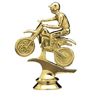 4 1/4" Gold Plastic Motorcycle Male Trophy Figure