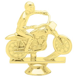 4" Gold Plastic Flat Track Motorcycle Trophy Figure