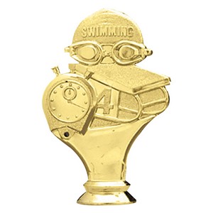 4 1/2" Gold Plastic Swimming General Trophy Figure