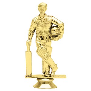 5" Gold Plastic Cricket Batsman Trophy Figure