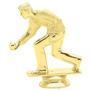 4" Gold Plastic Male Lawn Bowler Trophy Figure