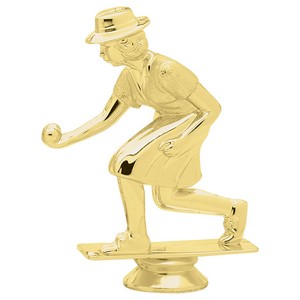 4" Gold Plastic Female Lawn Bowler Trophy Figure