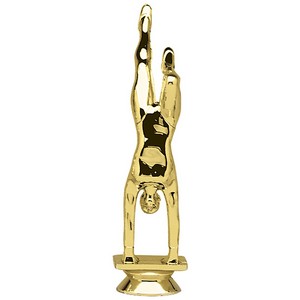 6" Gold Plastic Female Gymnast Trophy Figure