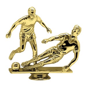 4 1/2" Gold Plastic Male Double Soccer Player Trophy Figure