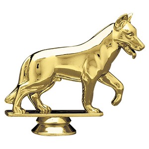 3 3/4" Gold Plastic Alsatian Dog Trophy Figure