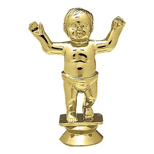3 1/4" Gold Plastic Standing Baby Trophy Figure