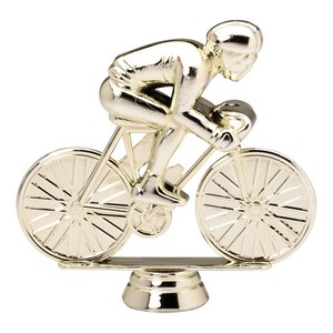 4 3/4" Gold Plastic Racing Bicyclist Trophy Figure