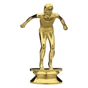 3 3/4" Gold Plastic Female Swimmer Trophy Figure