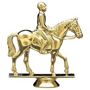 4 1/4" Gold Plastic Equestrian Trophy Figure