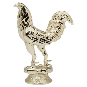4" Gold Plastic Rooster Trophy Figure