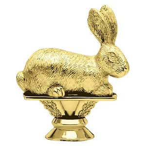 3 1/2" Gold Plastic Rabbit Trophy Figure