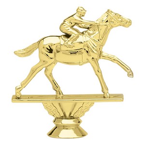 4 1/4" Gold Plastic Horse Race Trophy Figure