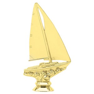 5" Gold Plastic Sailboat Trophy Figure