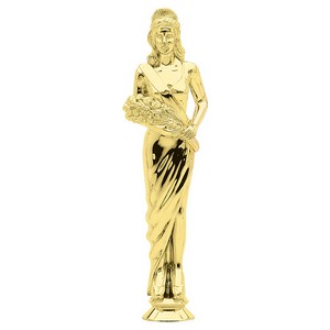 8 1/4" Gold Plastic Beauty Queen Trophy Figure
