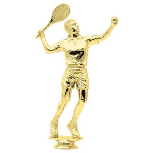 9 1/2" Gold Plastic Male Tennis Player Trophy Figure