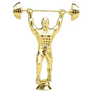 6" Gold Plastic Weightlifter Trophy Figure