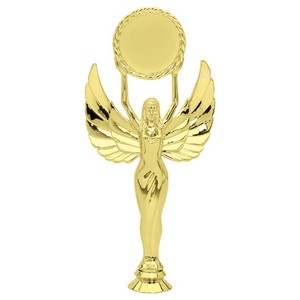 10" Gold Plastic Female Victory Trophy Figure - Holds 2" Inserts