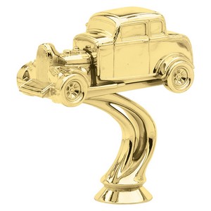4 1/4" Gold Plastic Hot Rod Car Trophy Figure