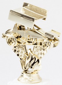 4 1/2" Gold Plastic Sprint Car Figurine