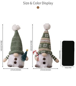 Christmas Plush Hat Figurine with Lights Rudolph Doll Window Display Decor