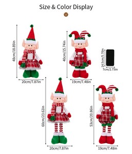 Christmas Elf Doll Figurine Stretchable Standing Plush Window Display