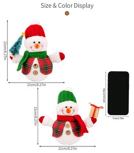 Christmas Glowing Snowman Plush Figurine LED Snowman Ornament Desktop Decor