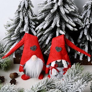 Christmas Forest Gnome Heart Standing Mini Doll Decor Faceless Plush Figurine - Image 4