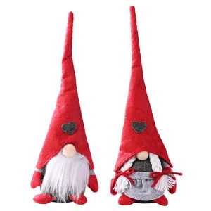 Christmas Forest Gnome Heart Standing Mini Doll Decor Faceless Plush Figurine - Image 5