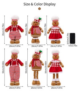 Christmas Stretchable Gingerbread Man Doll Chef Hat Stretch Toy Figurine Home Decor