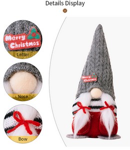 Christmas Decoration Pocket Hat Faceless Doll Red Rudolph Gnome Figurine - Image 2