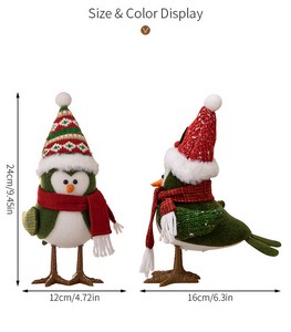 Christmas Light Up Bird Doll Figurine Creative Holiday Decoration Night Light