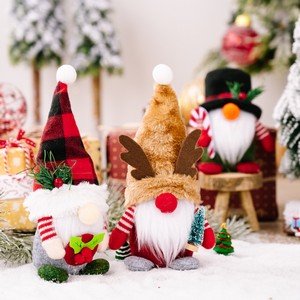 Christmas Decoration Plaid Hat Forest Gnome Figurine Antler Rudolph Mini Doll - Image 5