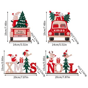 Christmas Wooden Letter Figurine Creative Alphabet Decor Holiday Home Desktop Office Ornament