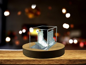Levi Coffin House 3D Engraved Crystal Recognition Trophy Award with Free LED Illumination Base - Image 5