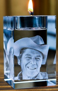 Personalized 3D Photo Engraved Crystal Candelabra - Image 3