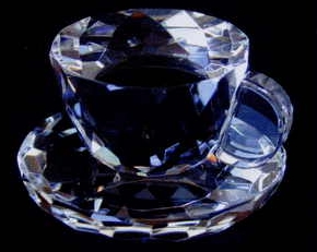 Optic Crystal Coffee Cup Set Figurine