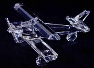Optic Crystal Airplane Figurine