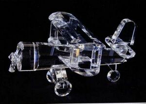 Optic Crystal Bi-Airplane Figurine