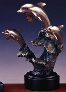 3 Dolphins Figurine (9"x9")
