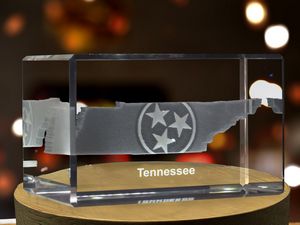 Tennessee 3D Engraved Crystal Keepsake With LED Base - Unique Recognition Trophy Decor - Image 6
