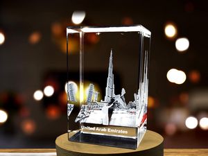 Burj Klahifa 3D Engraved Crystal Collectible Souvenir - Image 5