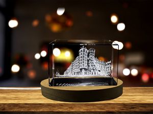 Dancing House 3D Engraved Crystal Trophy Award Souvenir - Recognition of Iconic Prague Architecture