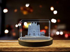 Duomo Di Orvieto Crystal Trophy Award - 3D Engraved Italian Church Model Recognition Gift